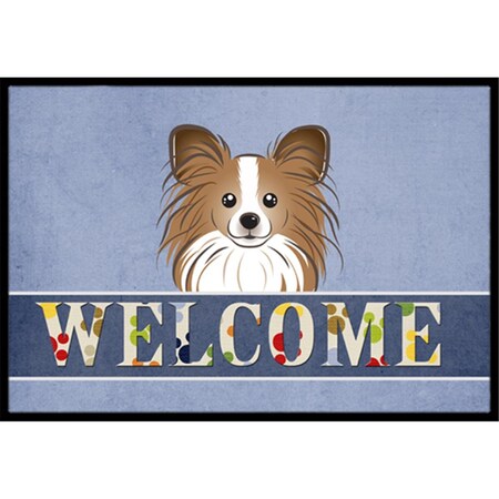 Carolines Treasures Papillon Welcome Indoor and Outdoor Mat- 18 x 27 in. BB1434MAT